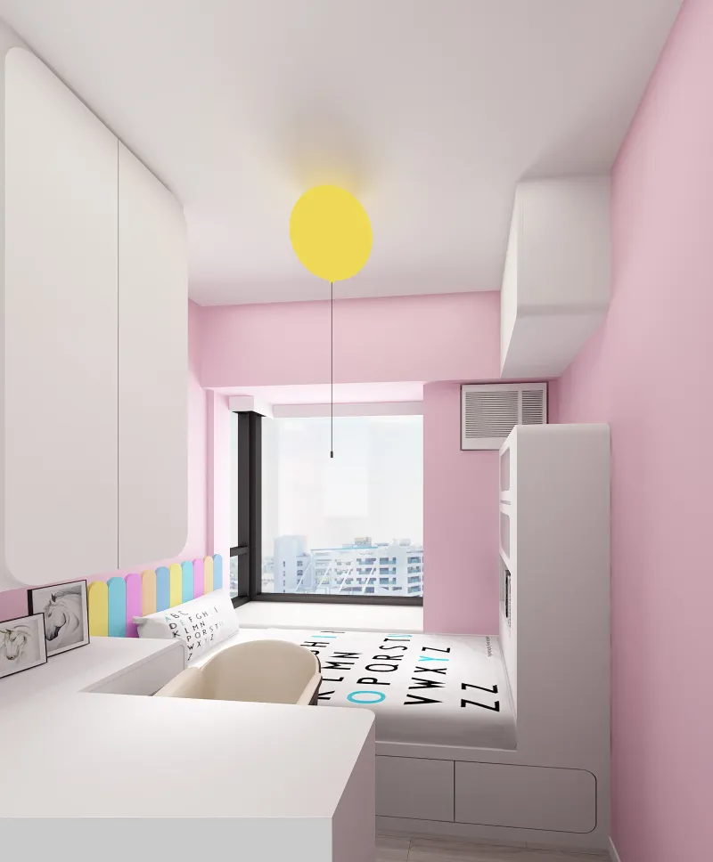 新都城1期粉色女兒房氣球燈飾